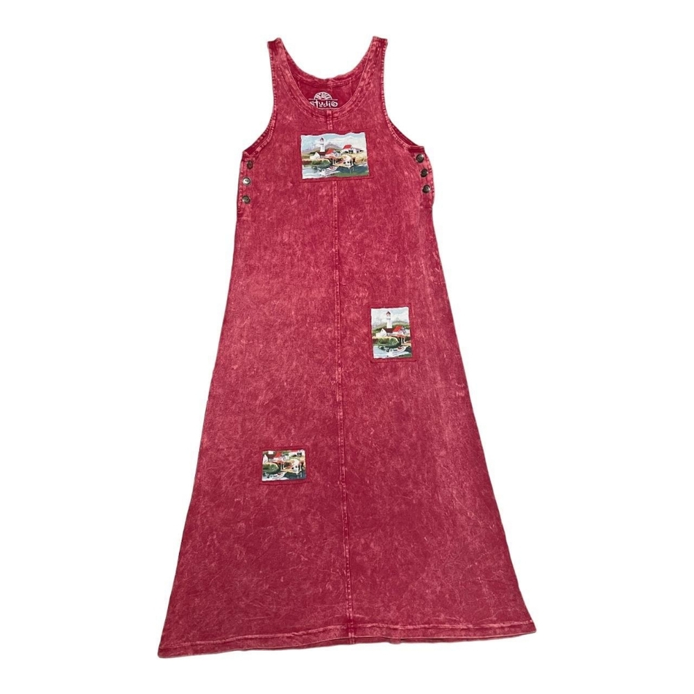 Studio Women's Red Painted Designs Dress